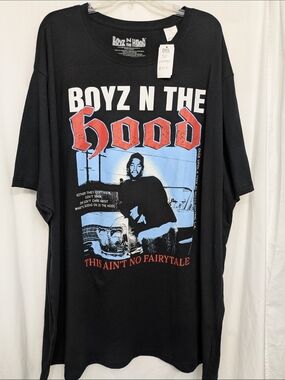 Ripple Junction Black Tee with Red and Blue Hood Graphic